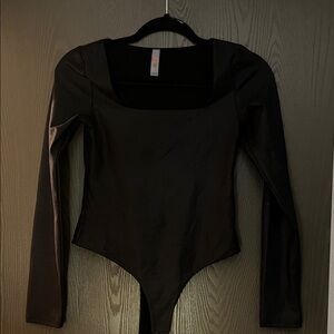 Elegant Black Long Sleeve Bodysuit